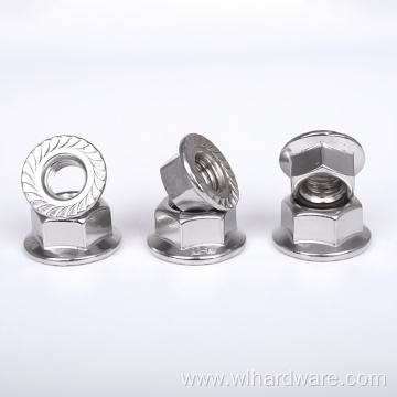 SS304 SS316 Stainless Steel Hex Flange Nut Serrated
